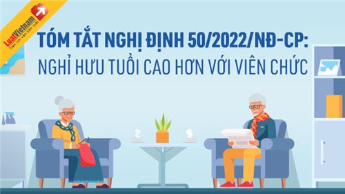 Infographic: Tóm tắt Nghị định 50/2022/NĐ-CP: Nghỉ hưu tuổi cao hơn với viên chức