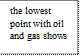 the lowest point with oil and gas shows

